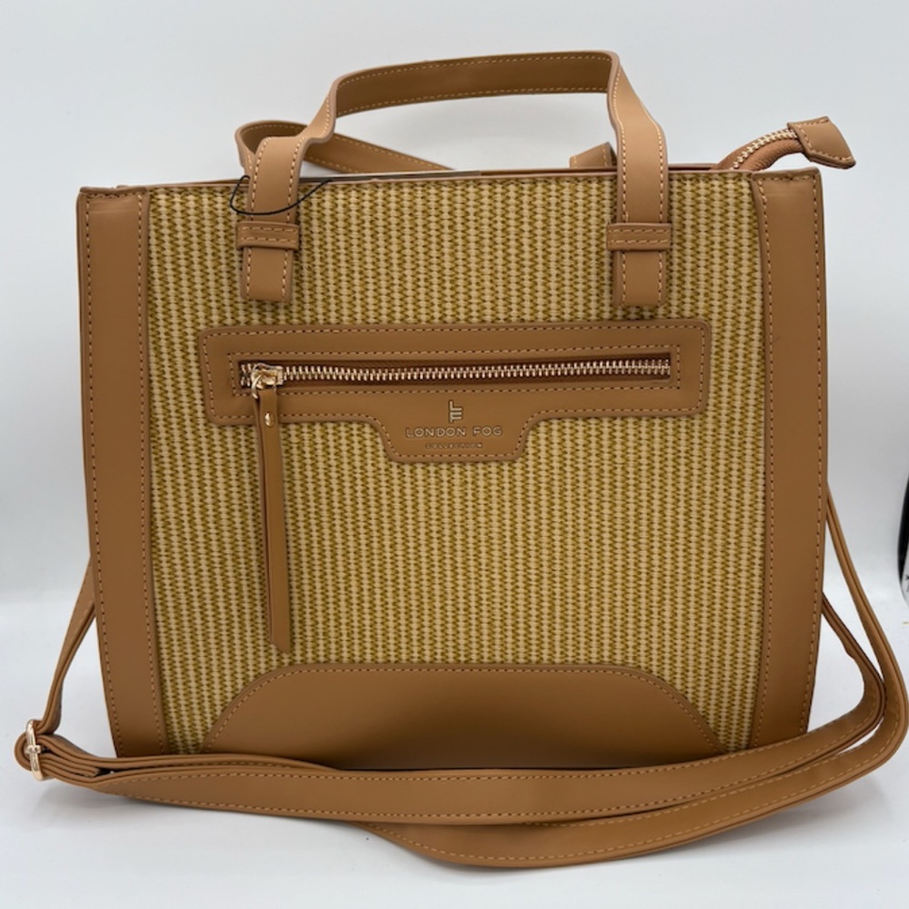 New London Fog Tan and Cream Tote Bag